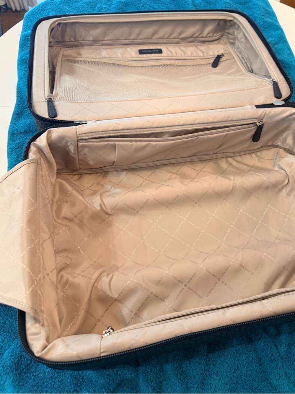 Michael Kors Navy MK Monogram Rolling Duffel and Carry-On Set - Picture 9 of 16